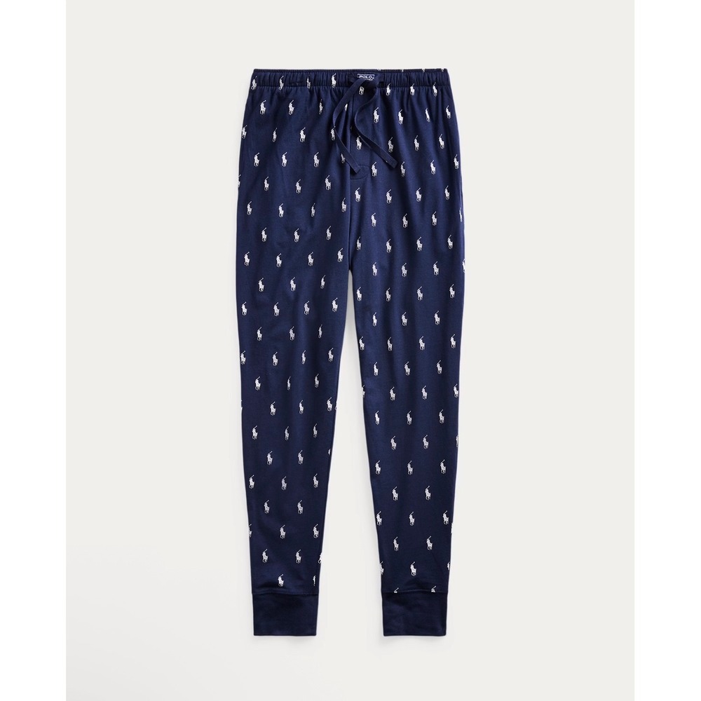 Polo Ralph Lauren Mens Navy Blue Pony Logo Sleepwear Jogger Pants Size Medium - Picture 1 of 7